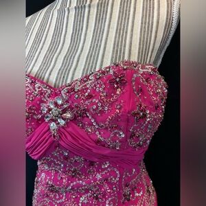 Pink Strapless Beaded Dress